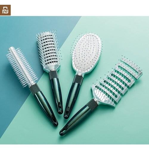 New Youpin JordanJudy Hair curls comb Blowing hair styling Inner buckle Massage comb hair salon Household 4 choices