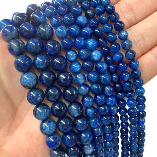 Wholesale AAA 100% Natural Kyanite Blue Round Stone Beads For Jewelry Making DIY Bracelet Neckalce 6/8/10MM