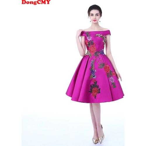 Prom Dresses DongCMY Flower Party 2020 Lace Purple Plus Size Formal Evening Sleeveless Boat Neck Party Ball Gown