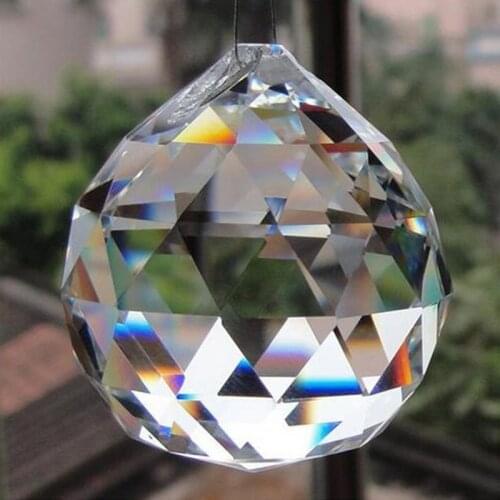 30mm 40mm Hanging Clear Crystal Lighting Ball Prisms DIY Pendant Curtain Chandelier Decor