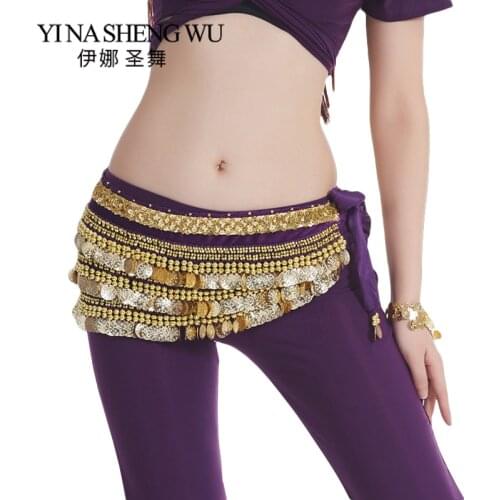 The new 338 coins belly dance belt aggravated Oriental belly dance accessories belly dance waist chain 13 colors