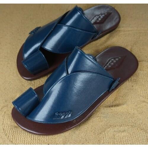 Vintage Roman Sandals Mens Summer Shoes Big Size 48 Male Slippers PU Leather Open Toe Outdoor Beach Party Flat Sandals