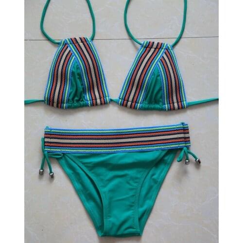 Sexy Lady Bikini Swimsuit Throwback Style Bikini Set Western Europe and North America Beach Swim Wear Wire Free With Pad 2019