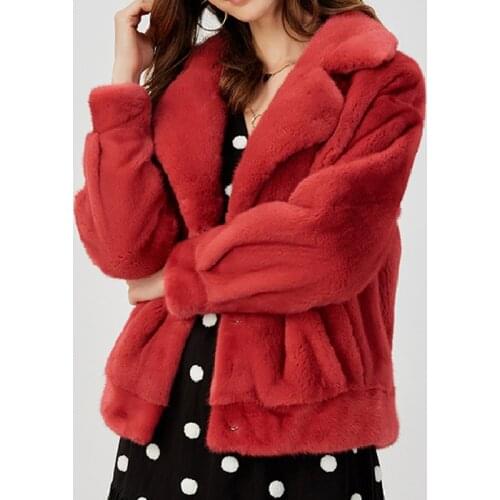 2021 New Real Mink Fur Jacket Turn-down Collar High Quality Natural Women Genuine Fur Coat Outwear Luxury Full Pelt Mink Coats