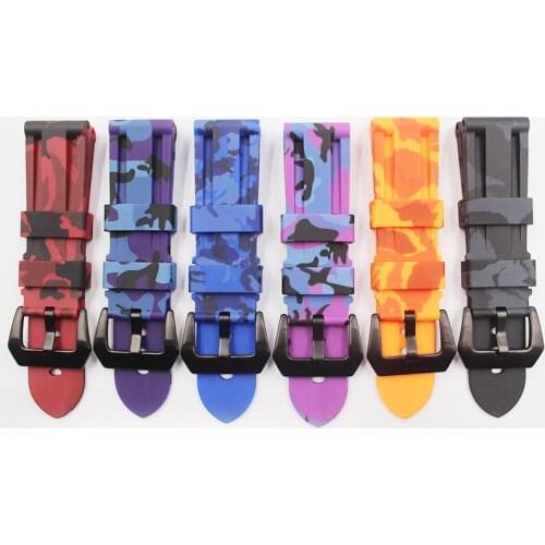 Silicone camouflage strap for Panerai PAM111 24mm needle buckle