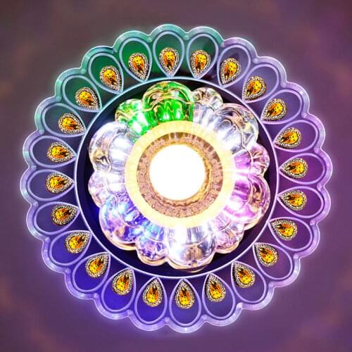 Modern LED Crystal Ceiling Light For Hallway Living Room Lamp Bedroom Kitchen Peacock Style Home Decor Lighting Fixture
