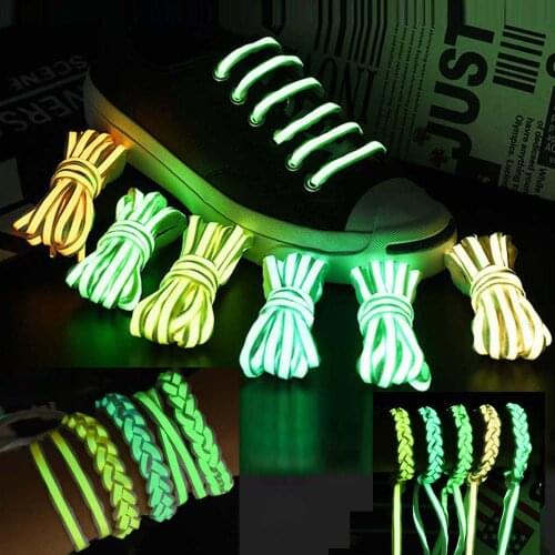 100/120/140cm Pair Luminous Shoelaces Shoe Laces Glow In Dark Fluorescent Bracelet Shoelace Night Running Party Supplies