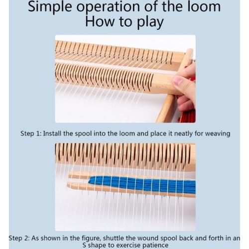 Wooden Weaving Loom Sewing Machine, Household Hand-Woven DIY Woven Knitting Set for Tapestry, Scarf, Mittens and More