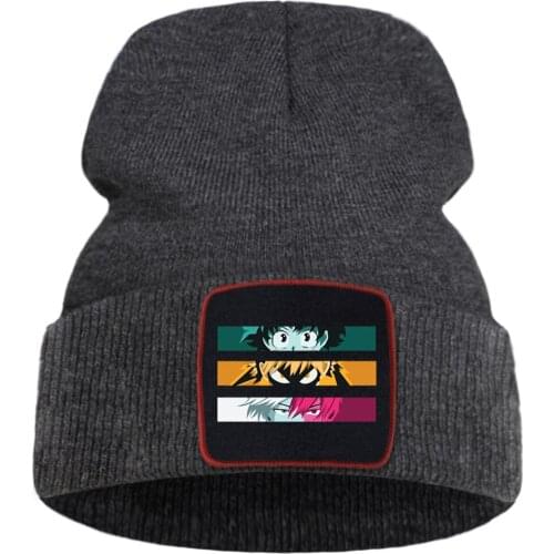 My Hero Academia Japan Anime Print Winter Cap Street Fashion Warm Beanie Caps Simple Casual Unisex Caps Quality Comfort Hat