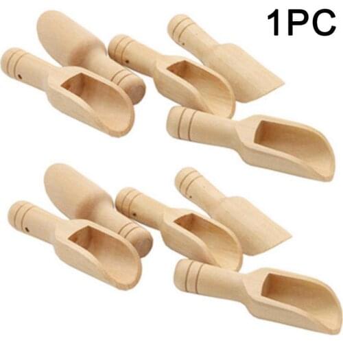 1pcs Mini Wooden Scoops Bath Salt Spoon Candy Flour Spoon Scoops Kitchen Utensils