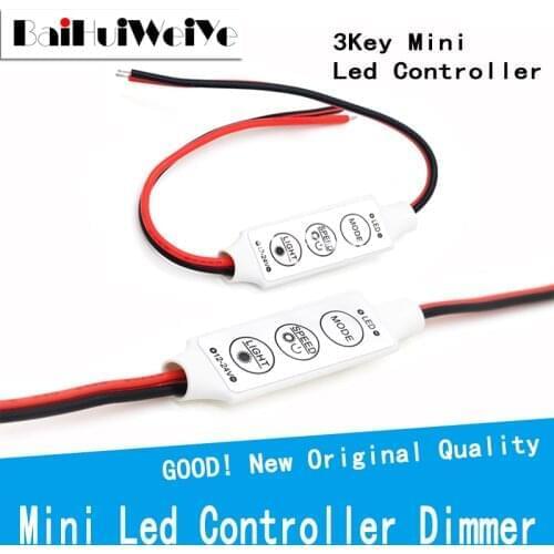 2/5Pcs DC 12V 24V 3*4A Mini Led Controller Dimmer Driver to Control Single Color Led Strip Light SMD 2835 3528 5050 5630 3014