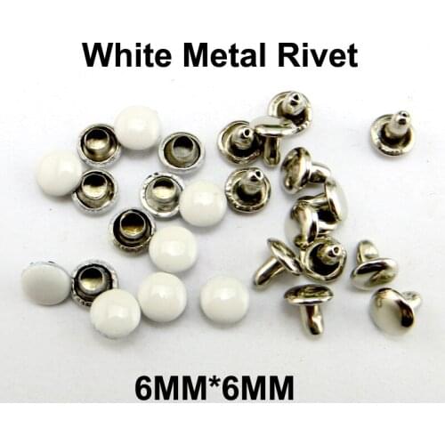 200PCS 6*6MM White METAL RIVET Decorative Buttons Garment Sewing Clothes Accessory Bag Fits Rivets MR-039