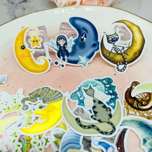 26PCS Dream moon Scrapbooking stickers book Student kids toys Notebook label Decorative sticker paper Stationery