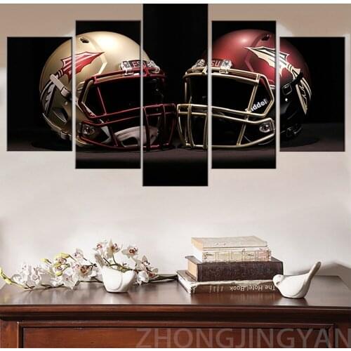 HD printed 5 piece canvas art rugby helmet sports painting wall pictures for living room modern posters Framework Artwork