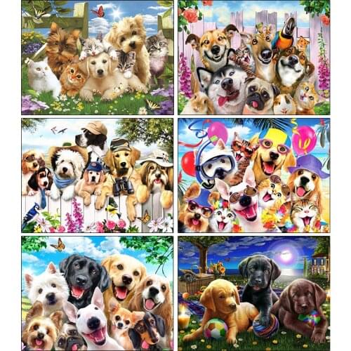 5D Diamond Painting Full Square Round Drill Dog Animal Diamond Embroidery Sale Cross Stitch Home Decoration
