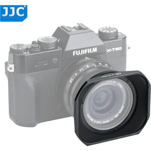 JJC LH-JXF16F28 Black Bayonet Lens Hood With Hood Cap Can Put On a Ф49mm Filter For FUJIFILM XF 16mm f/2.8 R WR Lens Protector