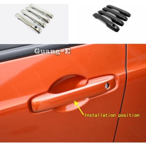 Car Styling Cover Body Cover Detector Stick Frame Lamp Trim ABS Chrome Door Handle Part 4pcs For Honda Fit Jazz 2020 2021
