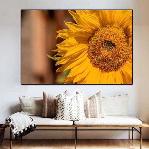 A painting for the wall Canvas Painting Golden sunflower Pictures Bedside painting on the wall Pastoral Home Decoration Posters