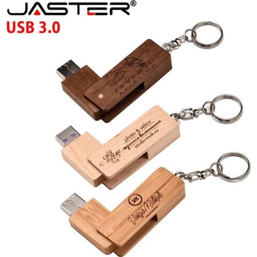 JASTER usb flash drive 3.0 Wooden Square Rotating pen drive 4GB 8GB 16GB 32GB 64GB USB flash drive memory stick LOGO customized
