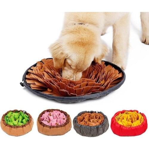 Pet Feeding Mat Anti-skid Portable Dog Training Pad Interactive Portable Round Sniffing Pad Washable Blanket Drop Shipping