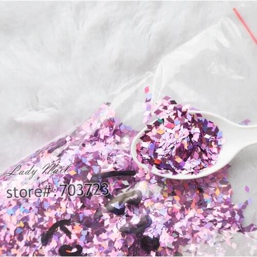 50g /bag Paillette Laser Dark Pink 2mm Rhombus Sheet Sparkling Nail Art Decoration Manicure Glitter Nails Art Tools LB901-50g