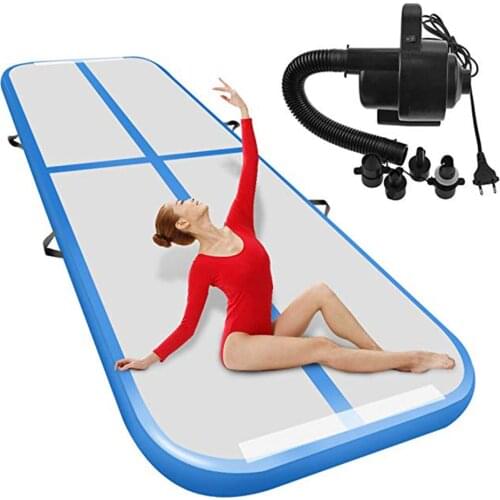 AirTrack Tumbling 3m Air Track Inflatable Gymnastics Floor Trampoline Electric Air Pump for Home Use/Training/Cheerleading/Beach