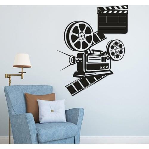 Film Reels Wall Sticker Cinema Decoration Movie Film Film Playing Camera Vinyl Wall Decal Projector Wall Art Posters