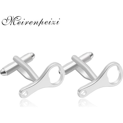 2019 New Bottle Opener Cufflinks Top Tuxedo Shirt Button Copper Zircon Silver Color Wedding Groom Cuff Links Men Jewelry