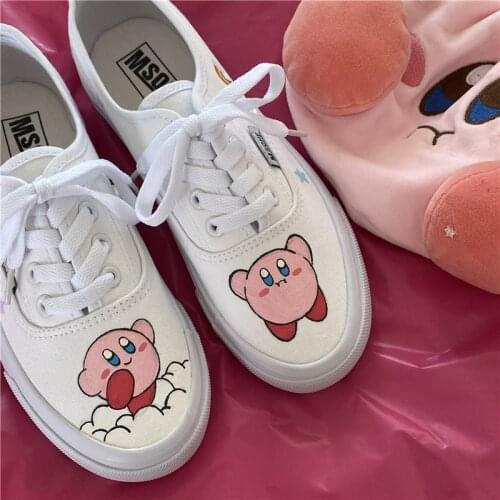 2021 summer womens new fashion all-match hand-painted graffiti canvas shoes white shoes