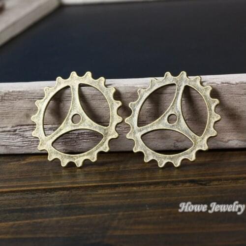 Wholesale 18 pcs Vintage Charms Steampunk Gear Pendant Antique bronze Fit Bracelets Necklace DIY Metal Jewelry Making