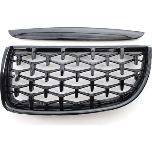 Pair of Front Grille Diamond Meteor Style Fit For BMW E90 Sedan Wagon 2005-2008