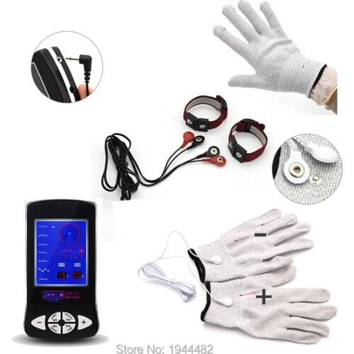 Electric Shock Gloves, Penis Electro Shock Stretcher Bands Straps, Male Cock Ring Electrical Stimulation Sex Toy For Men Product