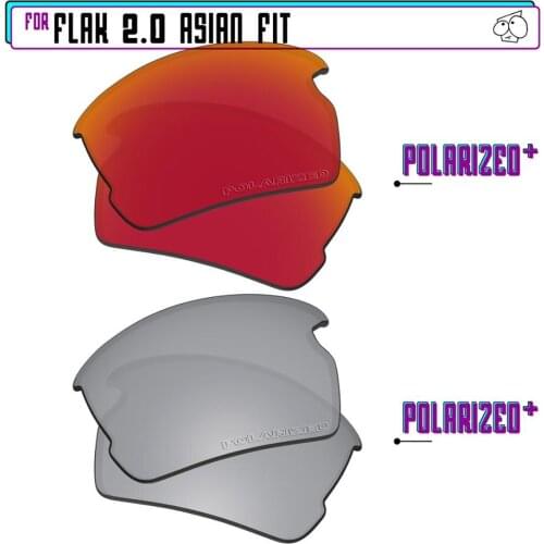 EZReplace Polarized Replacement Lenses for - Oakley Flak 2.0 Asian Fit (AF) Sunglasses - Sir P Plus-RedP Plus