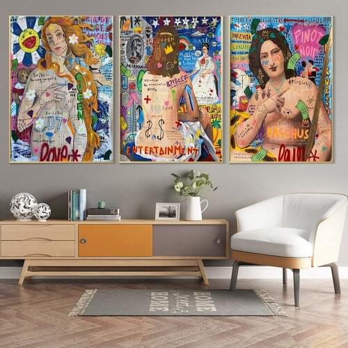 Girl Sexy Back Figure Graffiti Street Women Body Canvas Painting Wall Poster And Print On Wall Art Picture For Room Home Decor