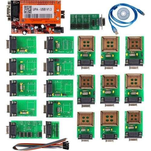 2021 UPA USB Programmer V1.3 With Full Set UPA Adapter Diagnostic Tool UPA-USB ECU Programmer V1.3 Main Unit ECU Chip Tunning