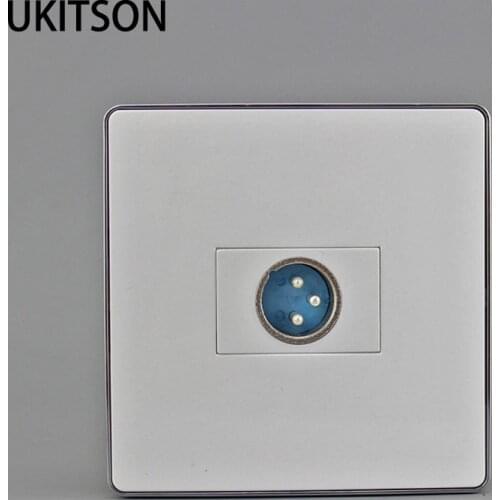 Male XLR Jack Wall Outlet Panel 86x86mm Silver Side For MIC Audio Connector