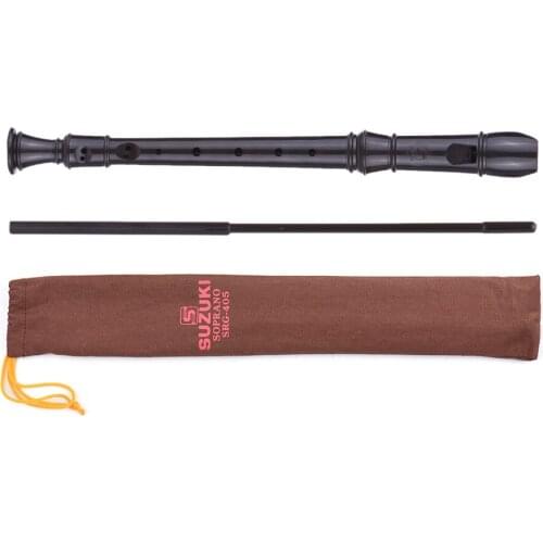 Suzuki SRG-405 Detachable Soprano Recorder German-style 8 Holes Key of G with Bag Clearing Rod Musical Wind Instrument Brown