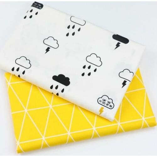 Syunss Color Cloud Grid Print cotton twill fabrics for DIY bedding apparel the cloth patchwork baby dress handwork tissus Tecido