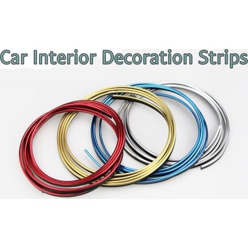 5M/lot Car-Styling Universal DIY Cold Line Flexible Interior Decoration Moulding Trims Strips Car Styling Sticker Accessories