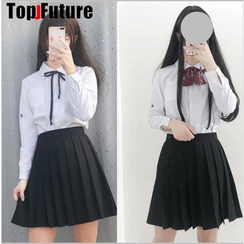 2020 Spring Cosplay School Uniform For Girls Women Long Sleeve pleated skirt set Sailor Uniform SAILOR SUIT tie