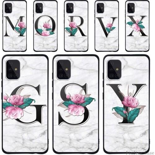 Cases for Samsung A10/A20E/A30S/A40/A50/A50S/70/A70S/A51/A71 Lite Initials Name Soft Silicone Protective Cover Mobile Phone Case