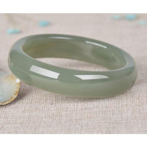 Natural colour lustre Lady xinjiang heTian qingyu jade genuine jade bracelet bangle gift