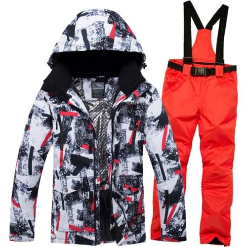 2019 New Winter Ski Suit Men Snow Skiing Male Clothes Set Outdoor Thermal Waterproof Windproof Snowboard Jackets Pants Clothing