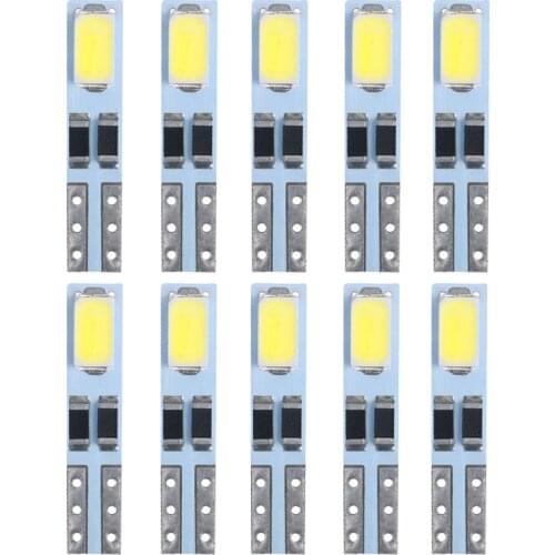 100PCS T5 W3W W1.2W Led Bulb Dashboard Indicator Light Auto Instrument Lamp 5630 2SMD Car Interior Lights 6000k Warm White 12V