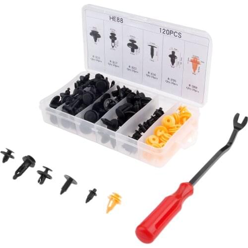 120x Auto Fastener Clip Pliers Tool Panel Remover For Toyota Bumper Fender Cover Car Door Trim Fixed Clip Retainer Plastic Rivet