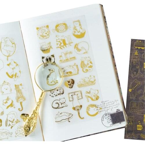 15pack/lot Kawaii Cat Heart Flower Decoration Stickers Bronzing Scrapbooking Sticker Label DIY Diary Album Stickers Wholesale