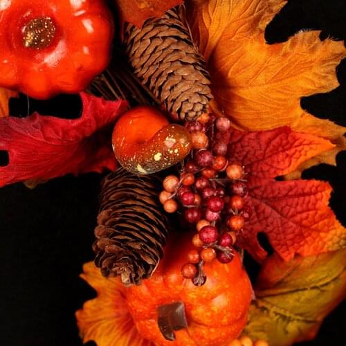 16" Autumn Harvest Wreath Pine Cone Berry Garland Home Indoor Decoration