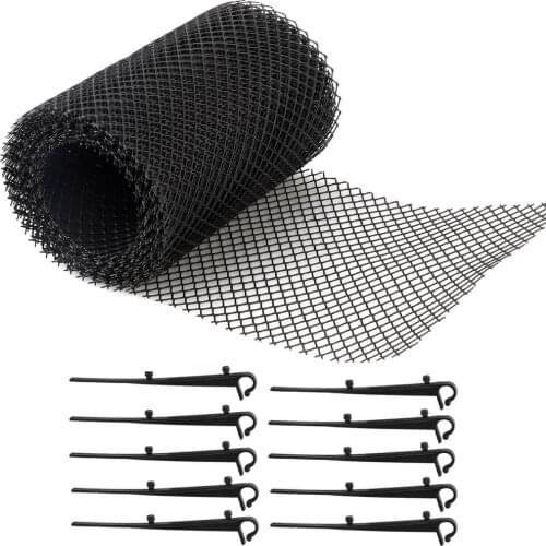 18cmx8m Roof Gutter Guard Mesh Gutter Cover Guard Net Protector With 10 Clip Hooks Mesh Gutter Guard Anti-clogging Gutter