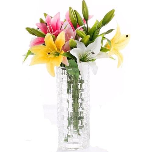 3 Heads Real Touch Lily Artificial Decorative Flowers Wedding Home Office Decoration 4 Colors Fake Flowers High Quality