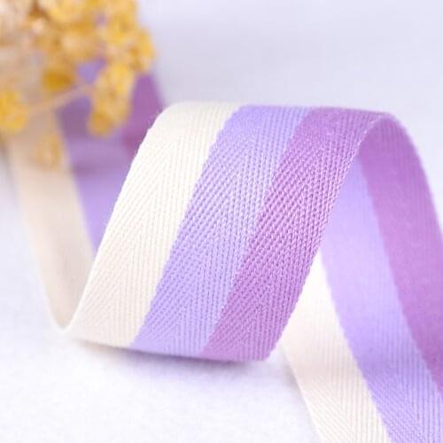 30mm Herringbone Tape Ribbons Light Purple 100% Cotton Woven Ribbon for Crafts Sewing Wedding Decor DIY Fabric Jacquard Ribbon